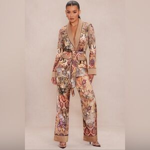 NWT Leah Satin Pant Set - Nude/combo Gorgeous FIT ORIGINAL PRICE $120